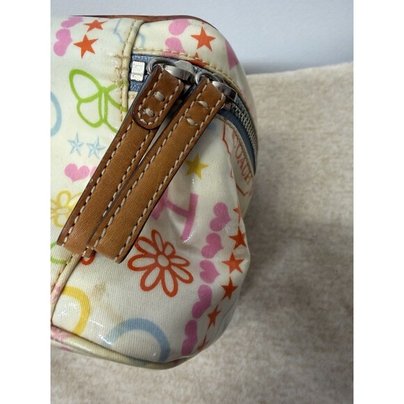 Y2K COACH MULTICOLOR RAINBOW LAMINATED BANDANA BLUE TOP HANDLE POUCH BAG PURSE - Picture 10 of 12